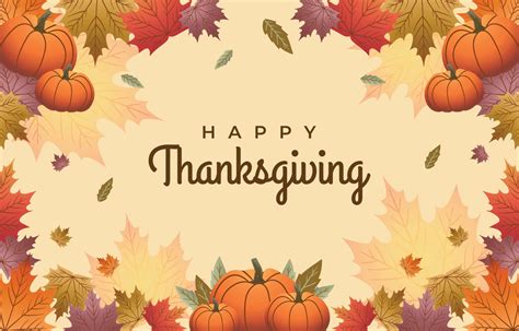 Download High Resolution Thanksgiving Leaves With Pumpkins Background ...