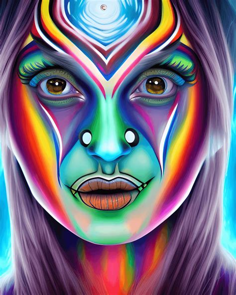 Beautiful Face Painting of an Alien Woman · Creative Fabrica