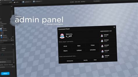 Admin Panel | ROBLOX UI design Timelapse - YouTube