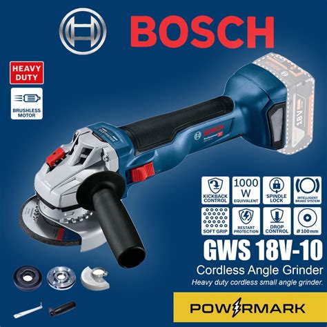 BOSCH GWS 18V-10 Cordless Brushless Angle Grinder (Solo Tool) | Shopee Philippines