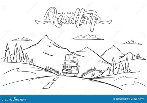 Road Trip And Journey Route. Winding Road On A White Background Cartoon ...