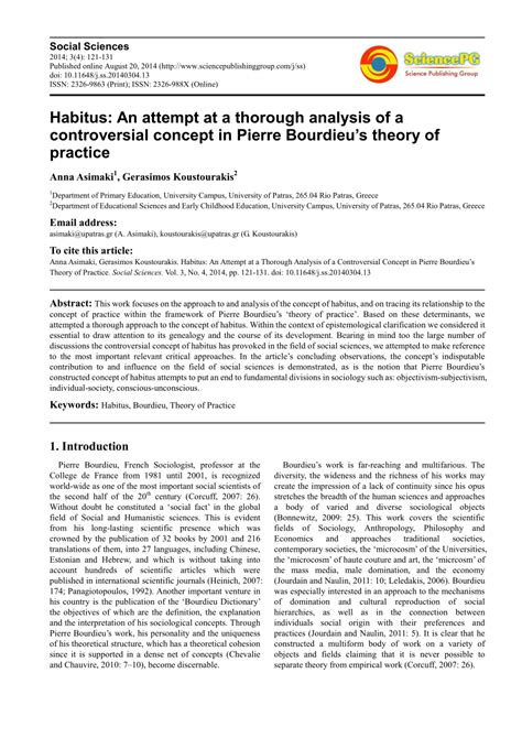 (PDF) Habitus: An Attempt at a Thorough Analysis of a Controversial Concept in Pierre Bourdieu’s ...