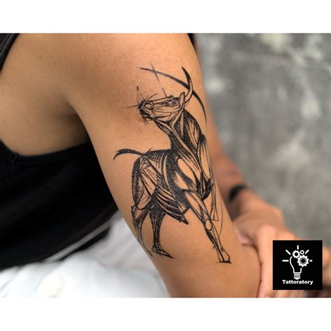 Large Taurus Tattoo for Male on Arm / Forearm / Chest Taurus - Etsy