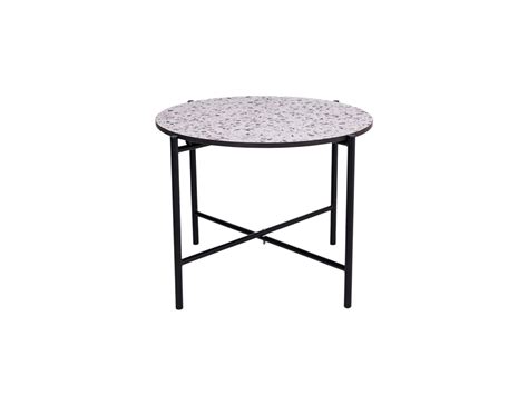 Liv Black Faux Marble Round Coffee Table With Matte Black Base ...