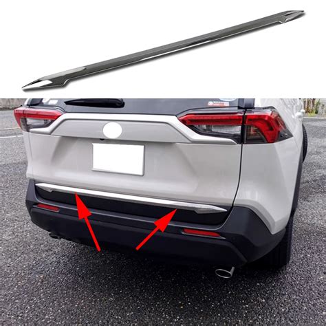 Chrome Tailgate Trim Accessories Fit For Toyota RAV4 2019 2020 Rear Bumper Sill Protector Guard ...