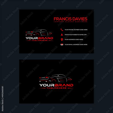 Professional car company business logo visiting card design Stock ...