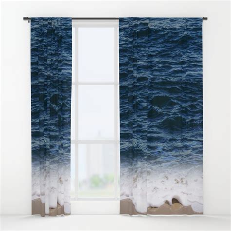 Ocean window curtain, blackout curtain, sheer curtain, coastal curtain, nautical curtain, beach ...