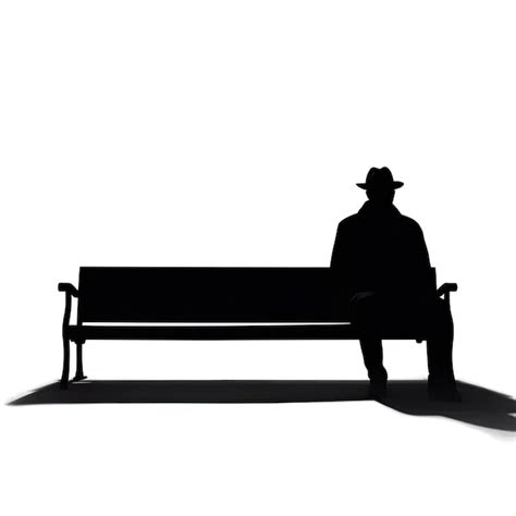 Premium Photo | A silhouette of a man sitting on a bench