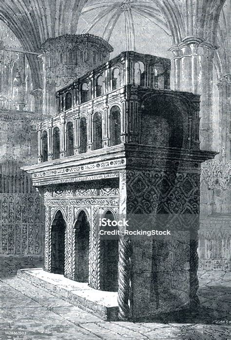 Westminster Abbey Tomb Of Edward The Confessor Stock Illustration - Download Image Now - 1880 ...