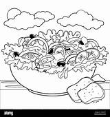 Salad Coloring Page sketch template