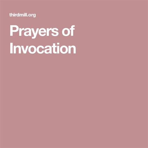 Prayers of Invocation | Invocation, Prayers, Worship service