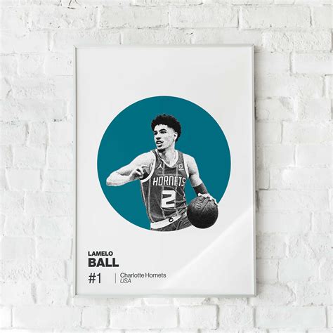 Lamelo Ball Poster: NBA Art for Basketball Fans Mid-century Modern ...