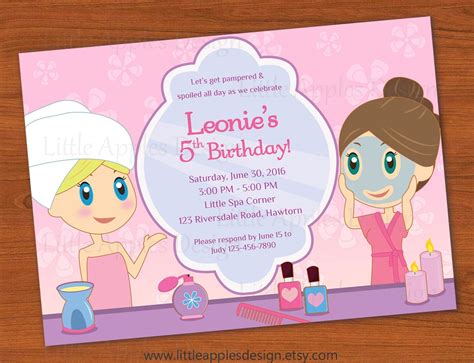 Kids Spa Party Invitation / Girls Spa Party invitation / Spa