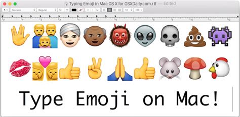 Access and Use Emoji in Mac OS X