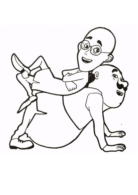 Coloring Pages | Printable Motu Patlu Coloring Page for Kids.