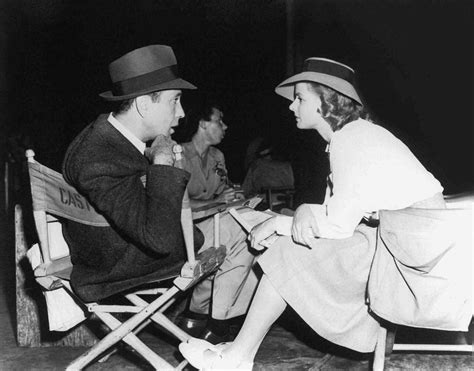 Humphrey Bogart and Ingrid Bergman during filming of CASABLANCA Rick ...