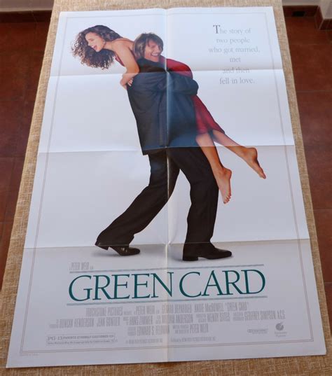 Green Card Movie Poster, Original, Folded, One Sheet, DS, year 1990 ...