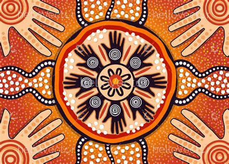 Aboriginal dot art vector painting. Friendship and unity concept ...