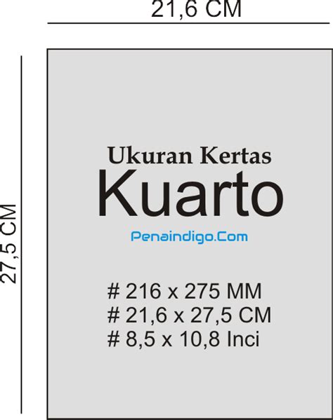 Perbedaan Ukuran Kertas F4/Folio, A4, A3, Legal, Letter dan Kuarto ...