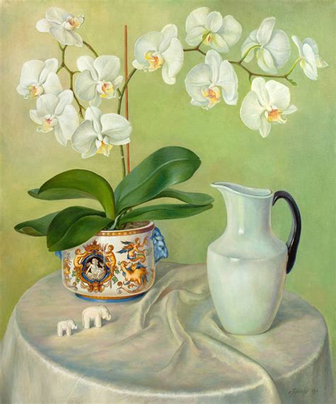 White orchid Painting by Natalia Pukhinda | Saatchi Art | Цветочное искусство, Краска, Цветочные ...