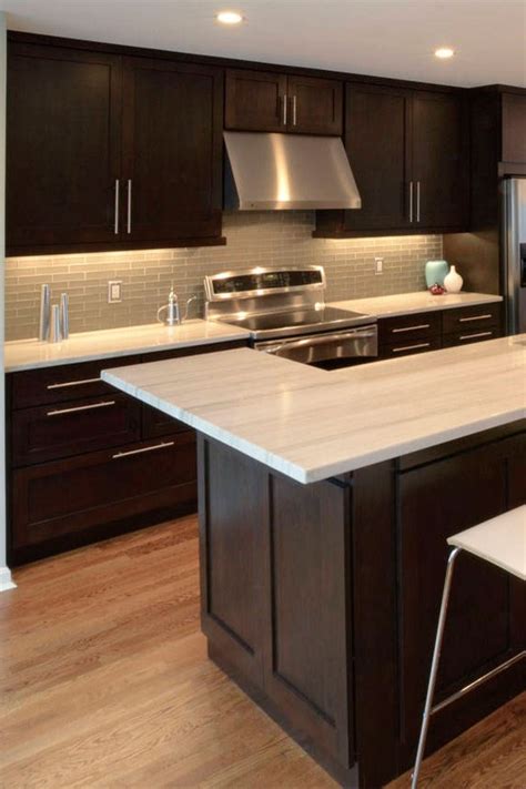 Dark Brown Wood Floor Kitchen / Best 60 Modern Kitchen Dark Hardwood ...