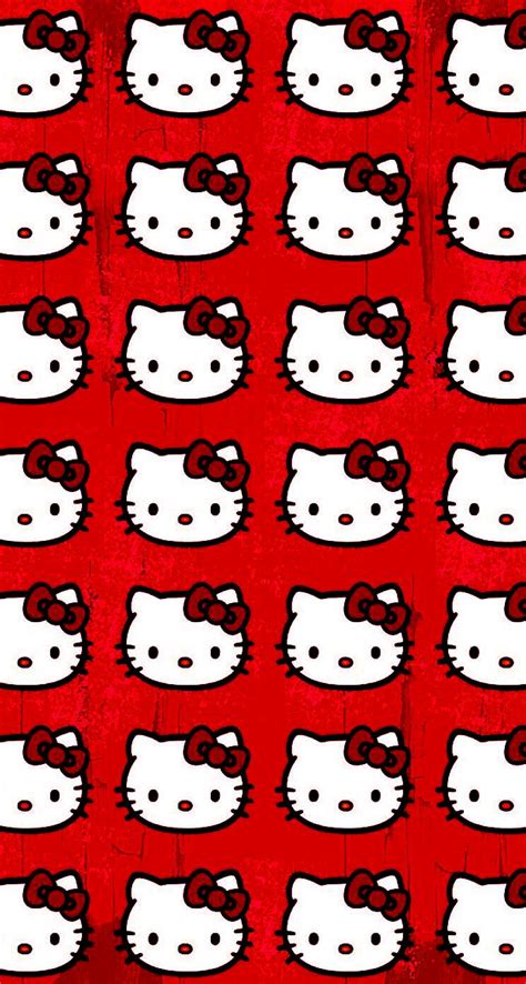 Wallpaper Hello Kitty Red