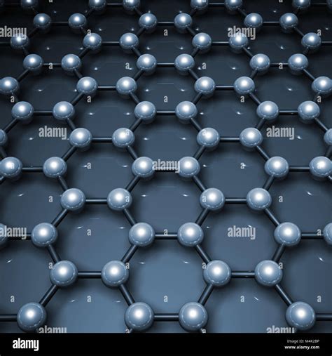 Graphene layer structure molecular model, hexagonal lattice made of ...