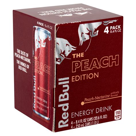 Red Bull The Peach Edition Peach-Nectarine Energy Drink, 8.4 fl oz, 4 ...