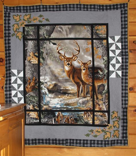 deer in the window panel quilt made by Heathr MK OW*****@***** | Panel quilt patterns, Panel ...