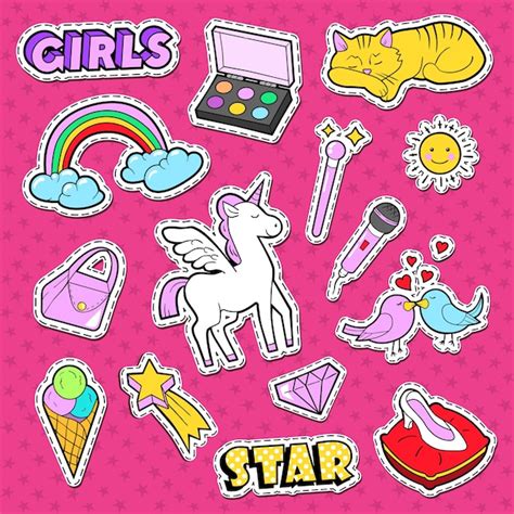 Premium Vector | Collection of colorful stickers