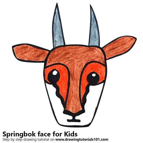 Learn How to Draw a Springbok Face for Kids (Animal Faces for Kids ...