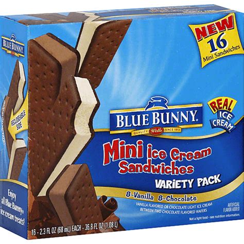 Blue Bunny Ice Cream Sandwiches, Mini, Variety Pack | Sandwiches & Bars | Save More Marketplace