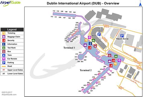 Dublin - Dublin (DUB) Airport Terminal Map - Overview | Dublin airport ...