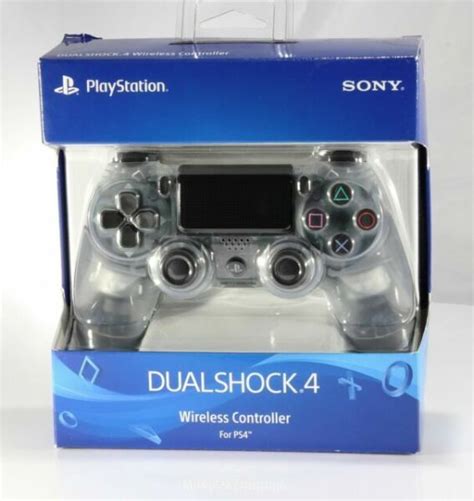 New Custom Sony PS4 Dualshock 4 Crystal Clear Blue Wireless Controller ...