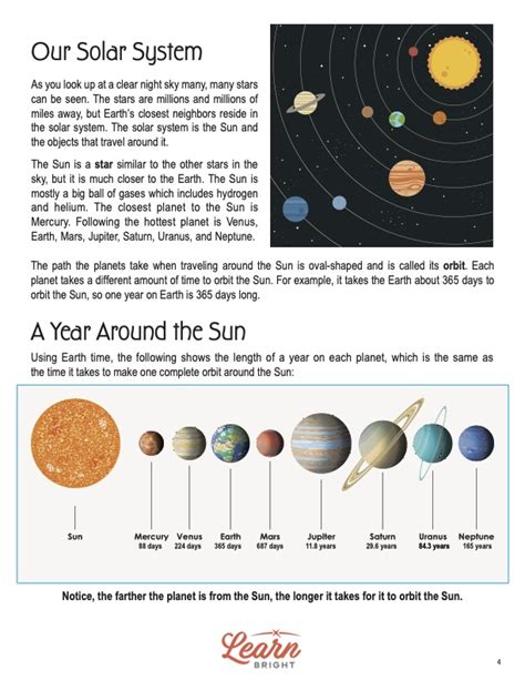 Solar System Scale Worksheet