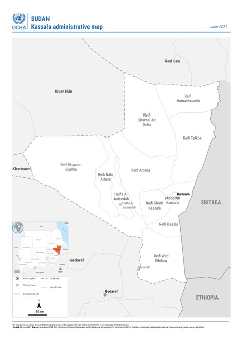 Sudan: Kassala administrative map (June 2021) - Sudan | ReliefWeb