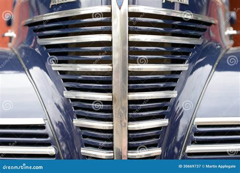 Classic car front grill stock image. Image of slit, transportation - 30669737