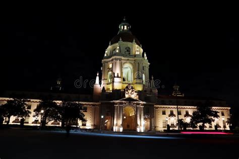 Pasadena City Hall by Night, Los Angeles County, California Stock Photo - Image of exposure ...