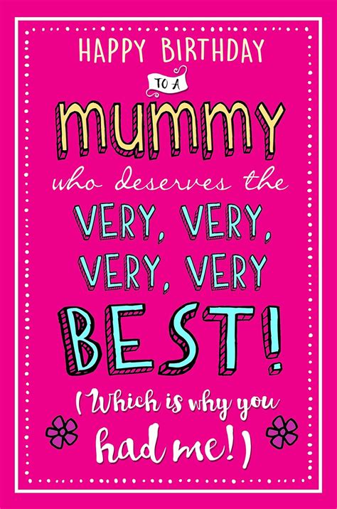 Mummy Birthday Card, Very Best, Mummy, Greetings Card, 159x235mm: Amazon.co.uk: Office Products