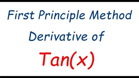 Derivative of Tanx using first principle method ‎@Kamaldheeriya Maths easy - YouTube