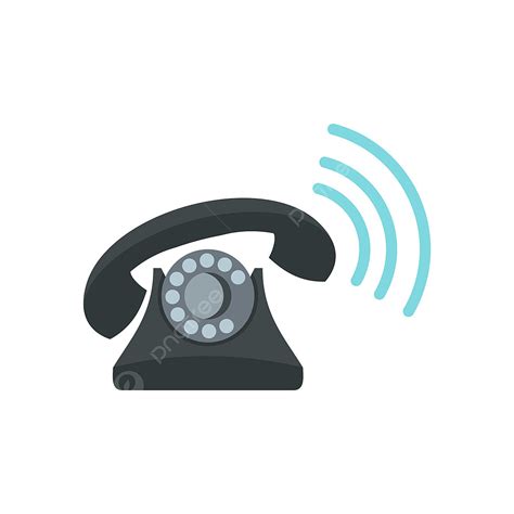 Retro Styled Vector Art PNG, Black Retro Phone Ringing Icon Flat Style, Phone Icons, Style Icons ...