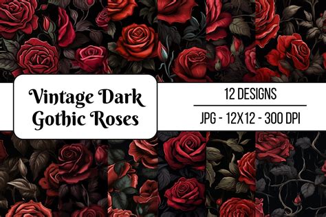 Vintage Dark Gothic Roses Graphic by Whimsy Girl · Creative Fabrica