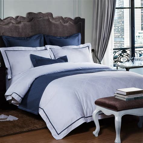 Hotel luxury white bedding Sets bed sheets satin cotton bedspreads king Queen size comforter ...