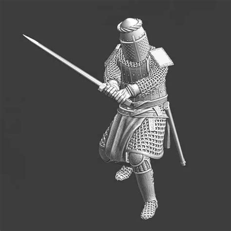 Medieval Danish Vassal Knight With Drawn Sword - NCM • Speira Miniatures