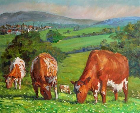 Cows in the Pasture Near River Original Oil Painting on Canvas | Etsy | Landscape wall art, Fine ...