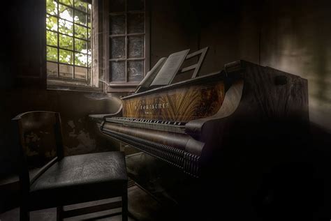 HD wallpaper: dark, piano, room, window, musical instrument, musical equipment | Wallpaper Flare