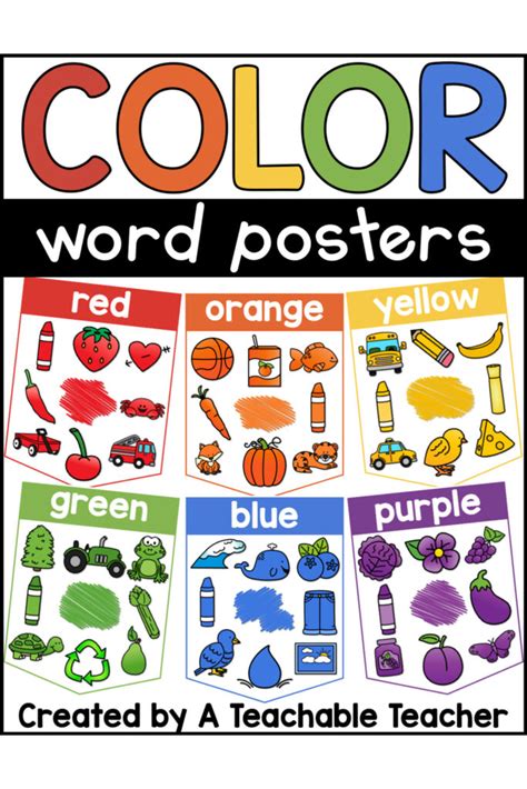 Color Word Posters - A Teachable Teacher