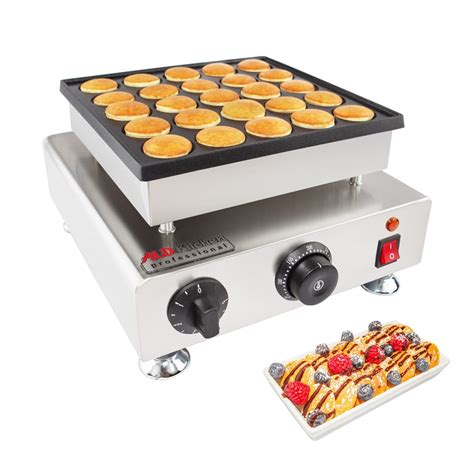 ALDKitchen Poffertjes Maker | Dutch Mini Pancakes Electric Machine | Nonstick with Adjustable ...