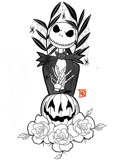 Jack Skellington Tattoo Outline