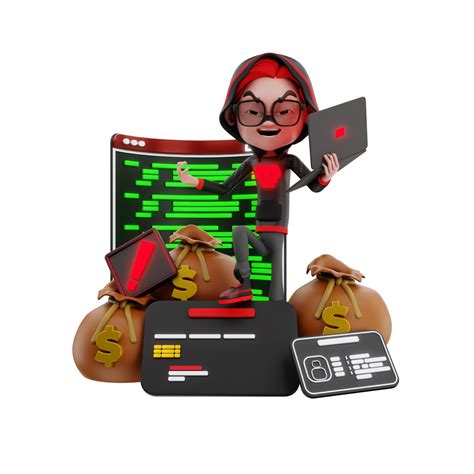 3D character cyber crime illustration 9298311 PNG